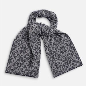 Dale of Norway Soft Merino Wool Cashmere Black & Gray Rose Sea Isle Scarf